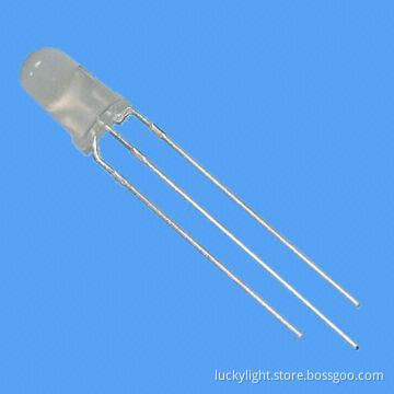 3mm Round Bi-color 3-pin LED Lamp, 625nm Hi-efficiency Red